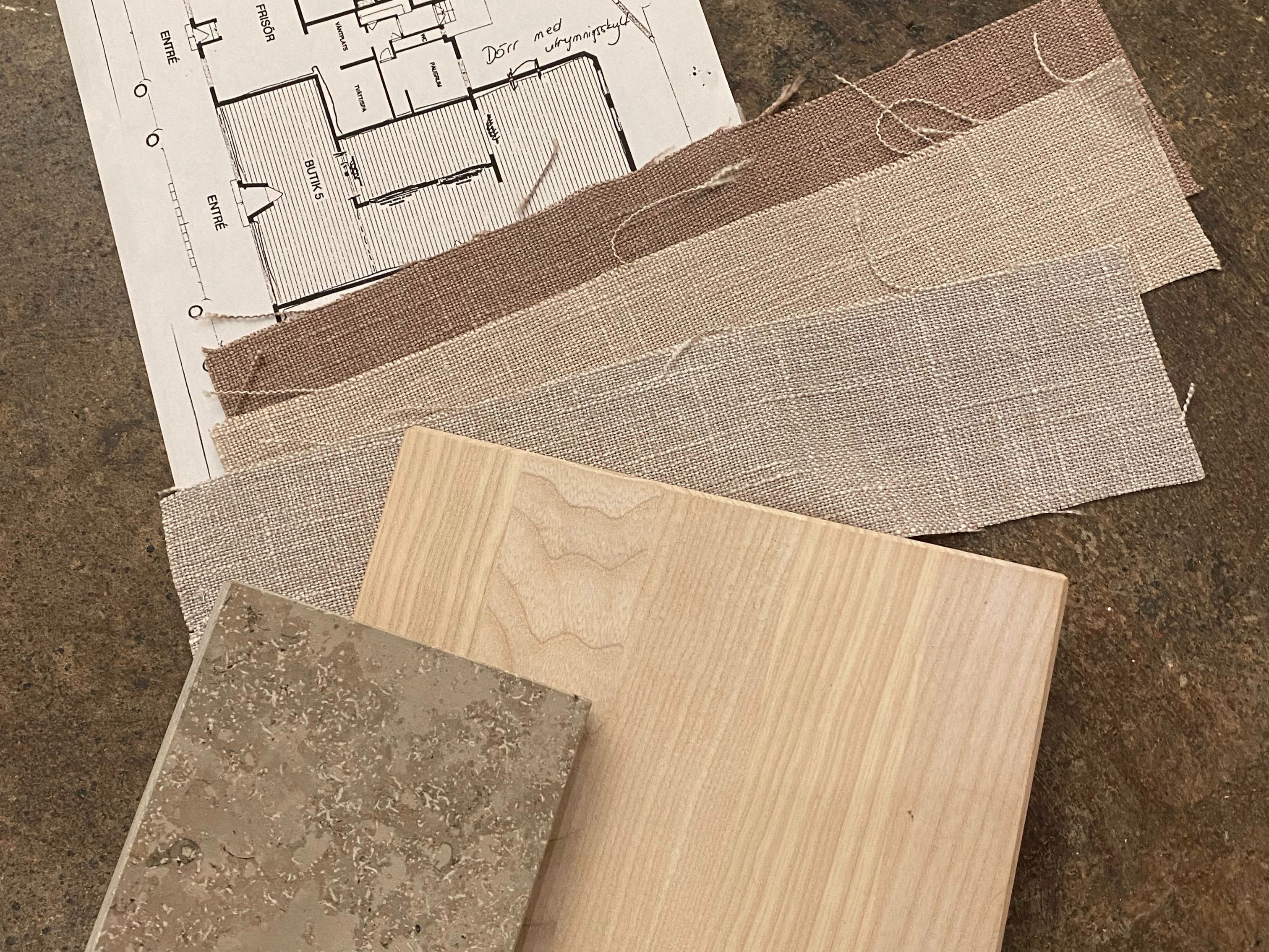 Tyger i tygaffär hos myrins i göteborg centrum