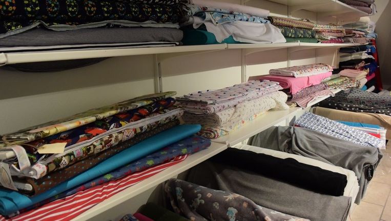 Olika varianter på tyger hos tygaffären Myrins i Göteborg