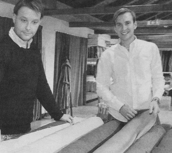 Erik och Gustav på Myrins Textil