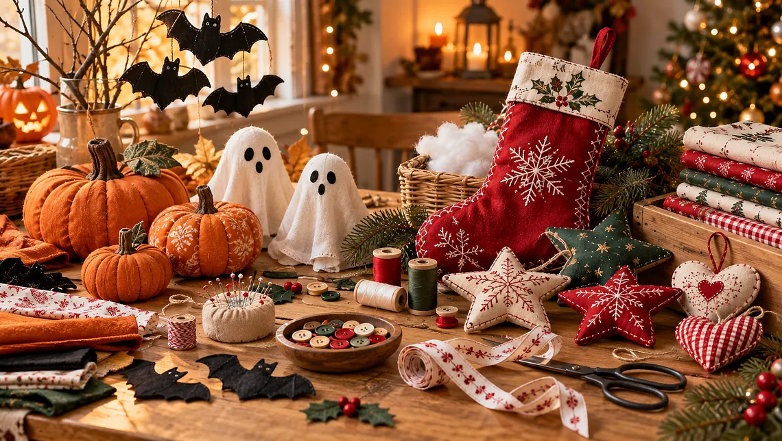 Halloween och julpyssel i tyg