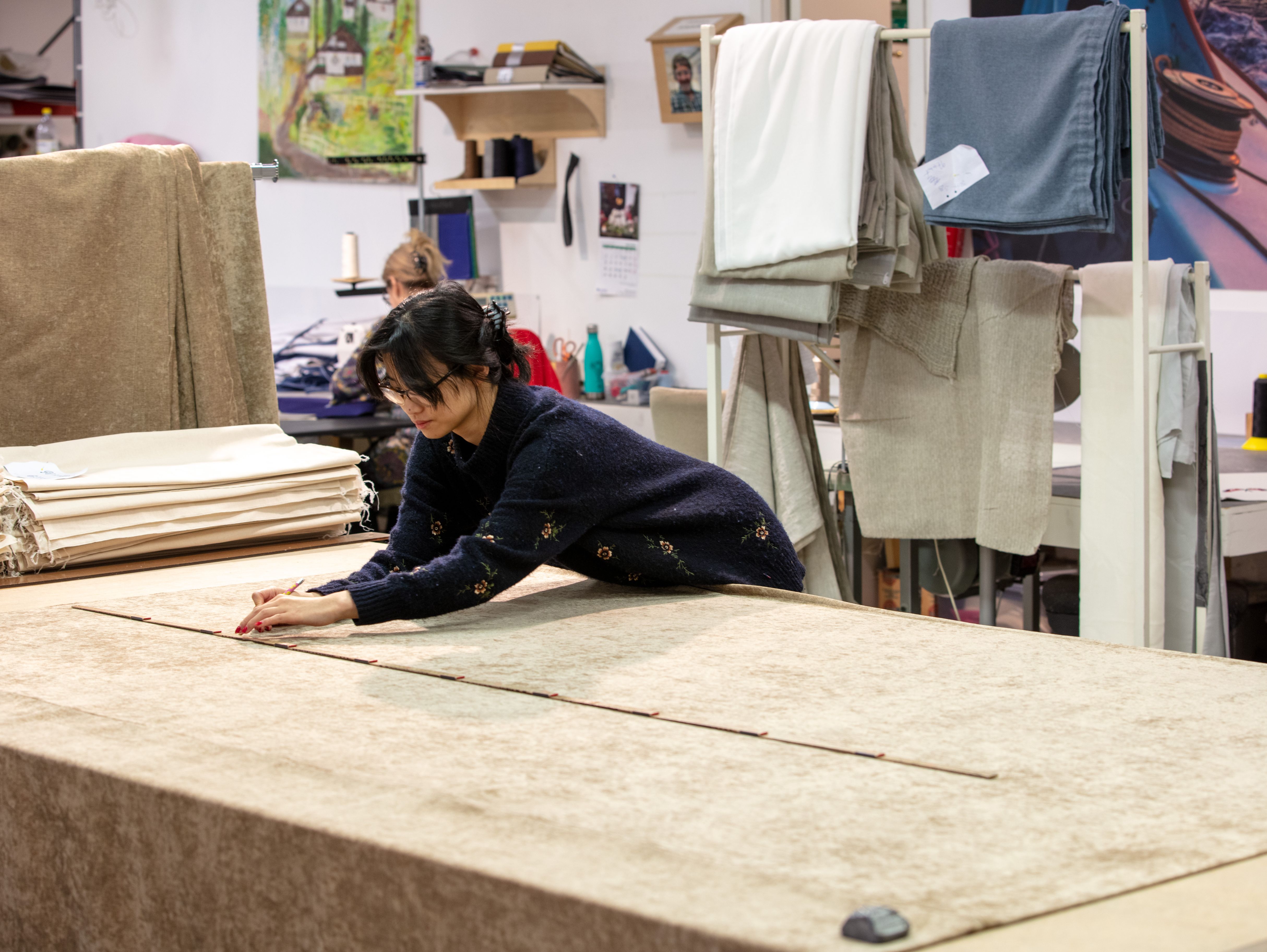 Tyger i tygaffär hos myrins i göteborg centrum